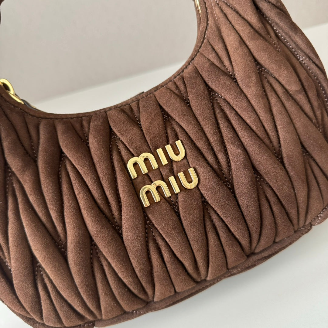 Miu Miu Wander Matelassé Hobo Bag – Brown