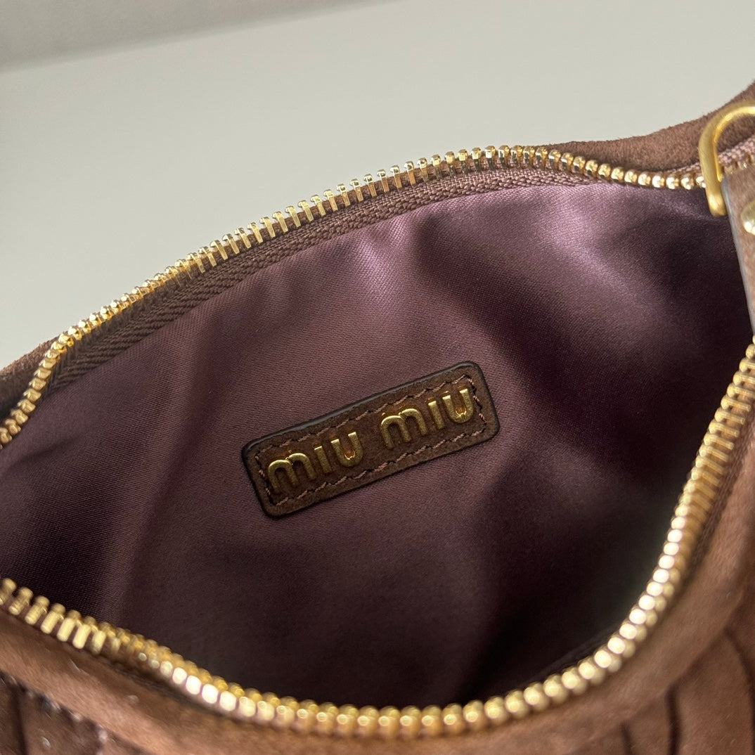 Miu Miu Wander Matelassé Hobo Bag – Brown