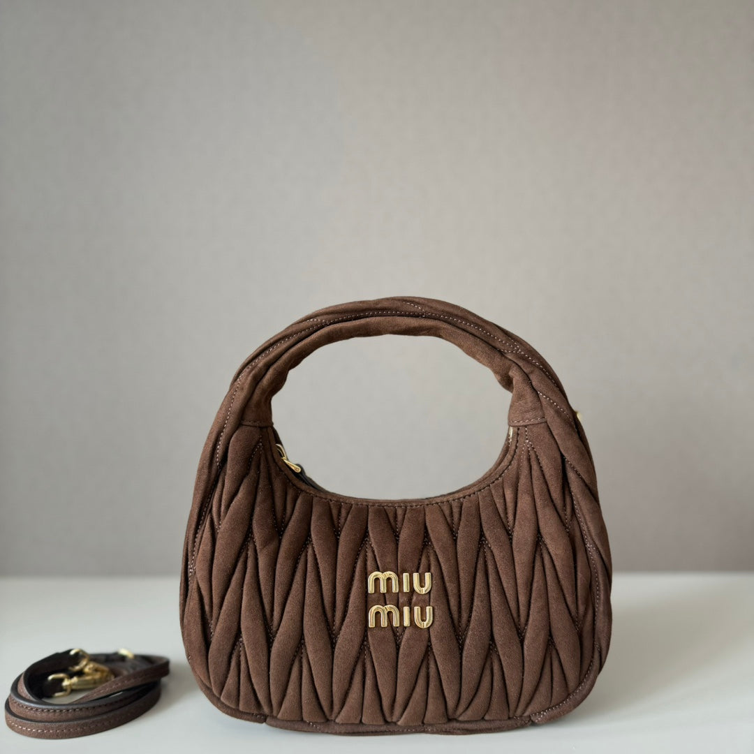 Miu Miu Wander Matelassé Hobo Bag – Brown