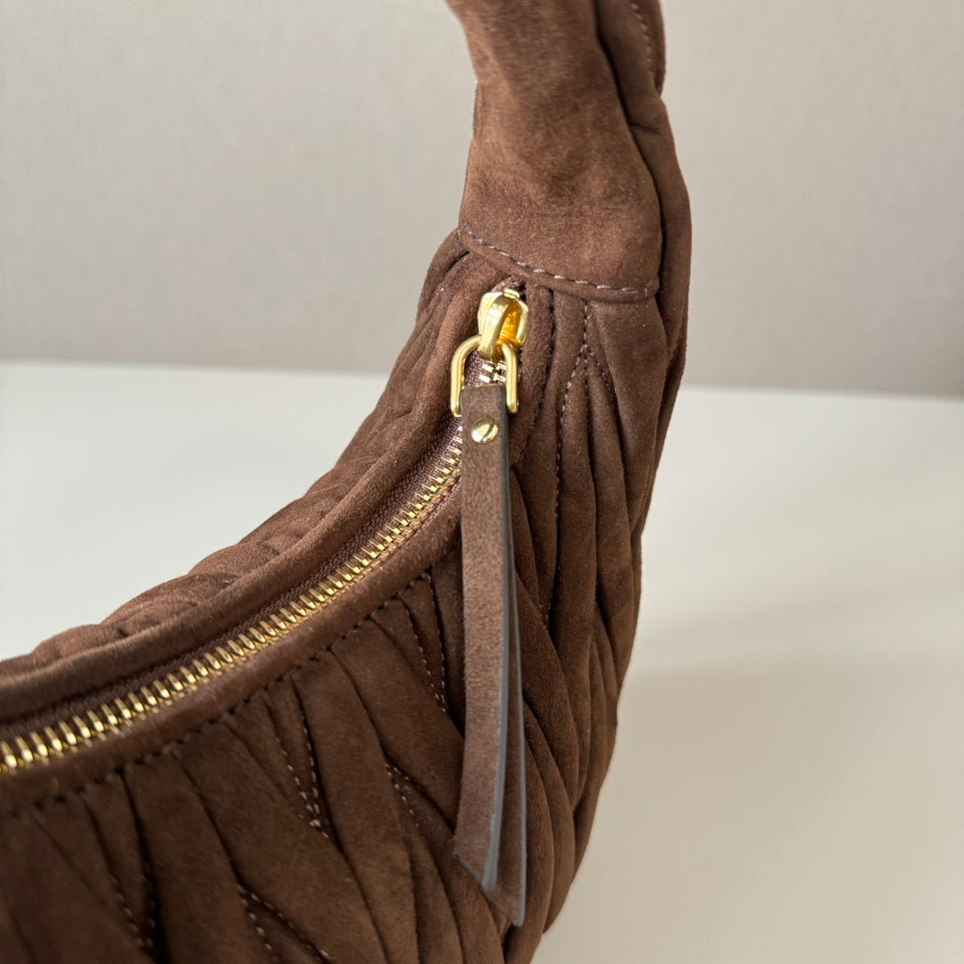 Miu Miu Wander Matelassé Hobo Bag – Brown