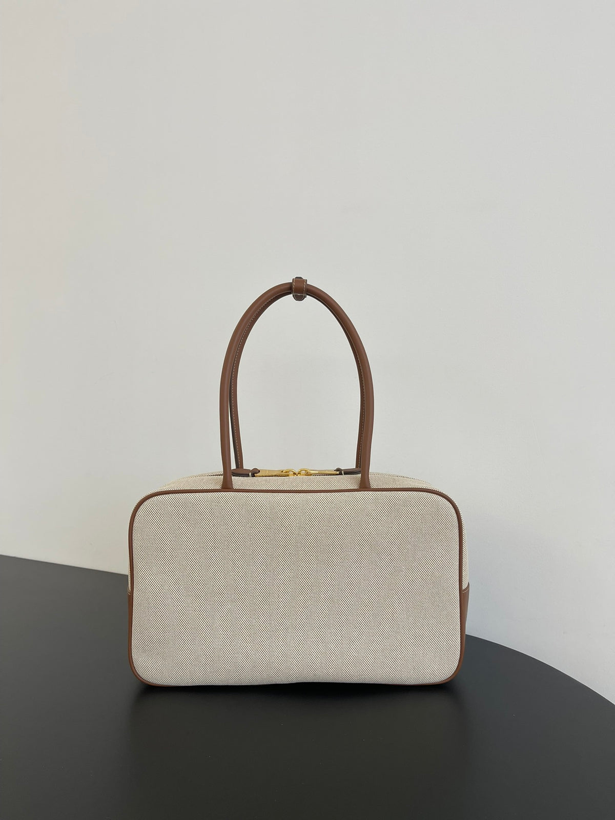 Miu Miu Canvas Top Handle Bag – Beige & Brown