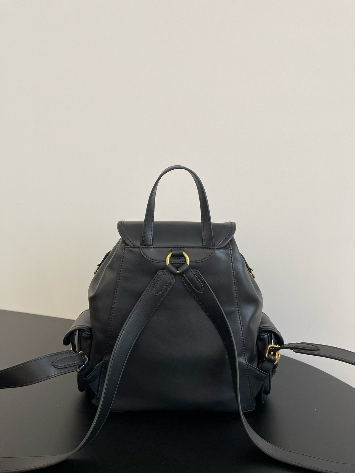 Miu Miu Leather Backpack – Black