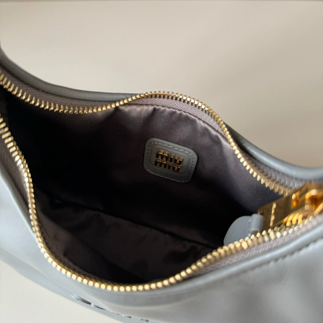 Miu Miu Ivy Leather Mini Bag – Grey