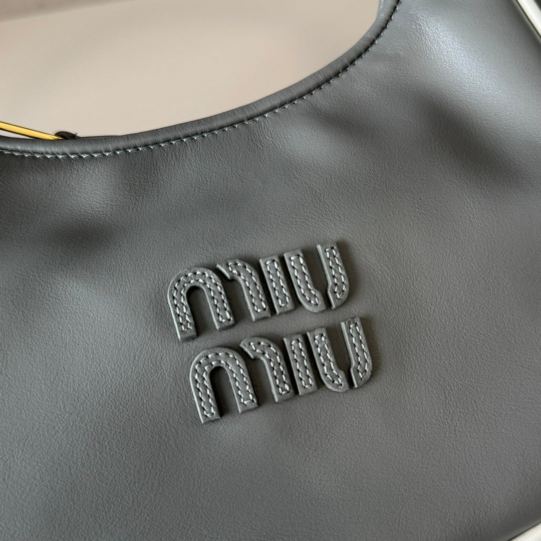 Miu Miu Ivy Leather Mini Bag – Grey