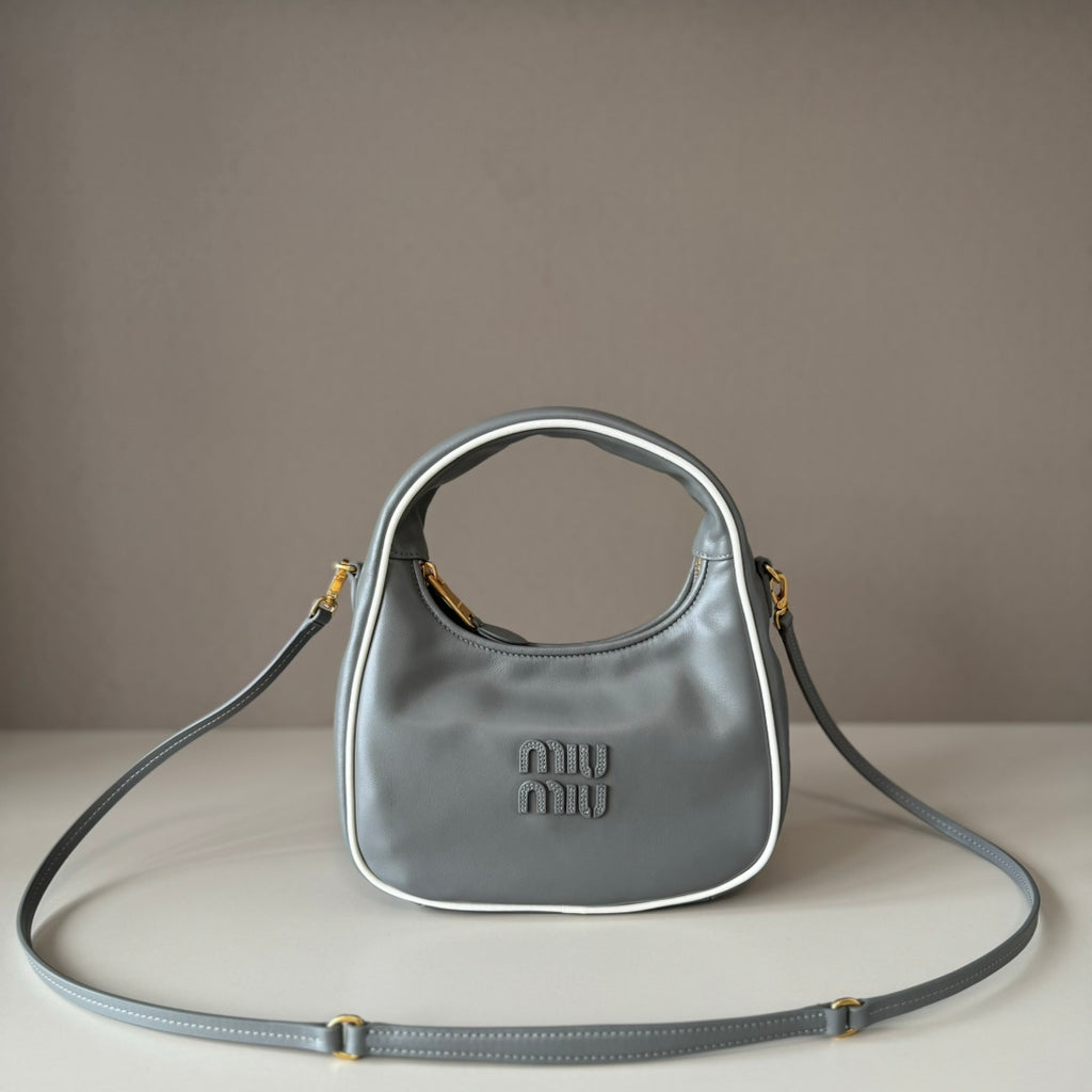 Miu Miu Ivy Leather Mini Bag – Grey