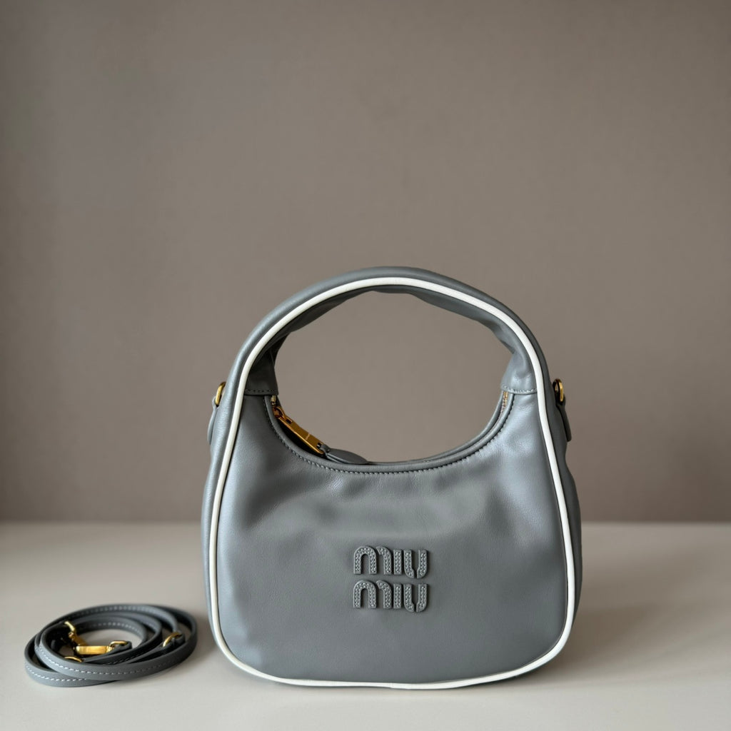 Miu Miu Ivy Leather Mini Bag – Grey