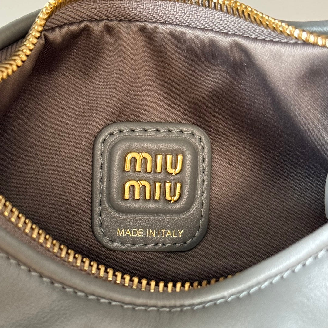 Miu Miu Ivy Leather Mini Bag – Grey