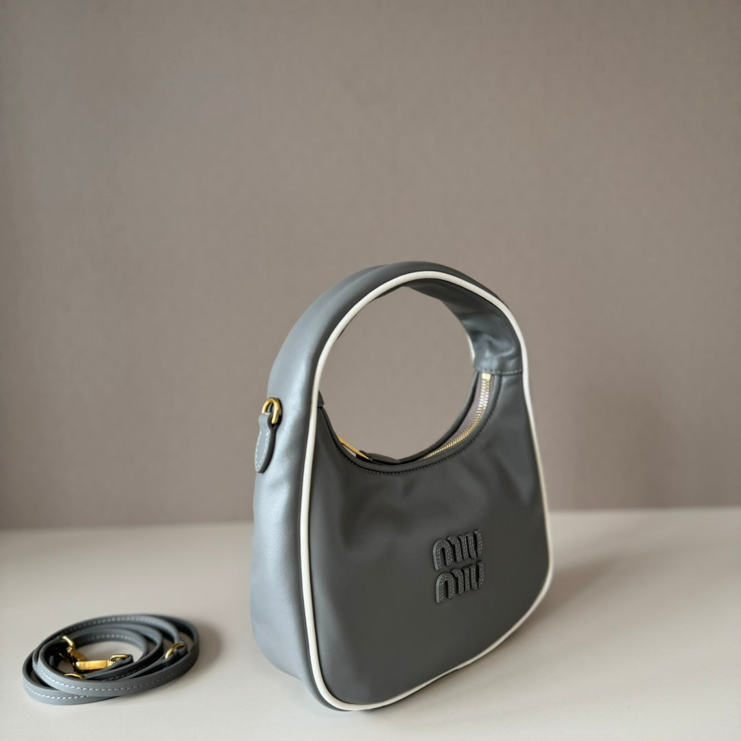 Miu Miu Ivy Leather Mini Bag – Grey