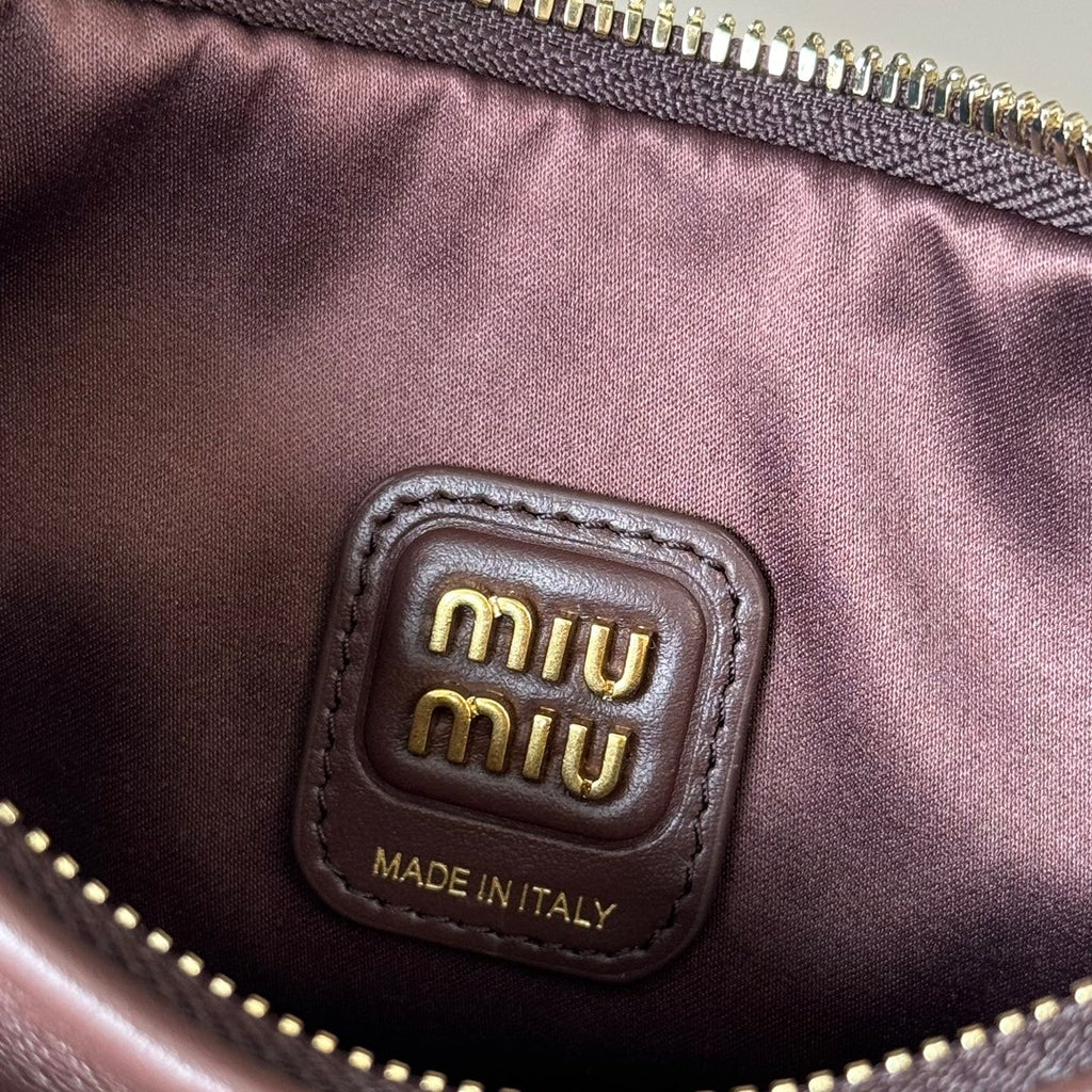 Miu Miu Ivy Leather Mini Bag – Burgundy