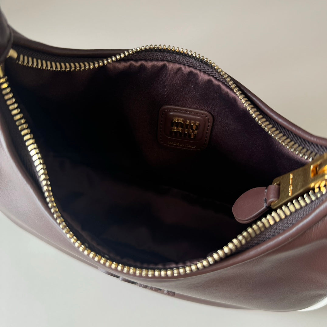 Miu Miu Ivy Leather Mini Bag – Burgundy