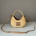 Miu Miu Woven Raffia Mini Hobo Bag – Natural