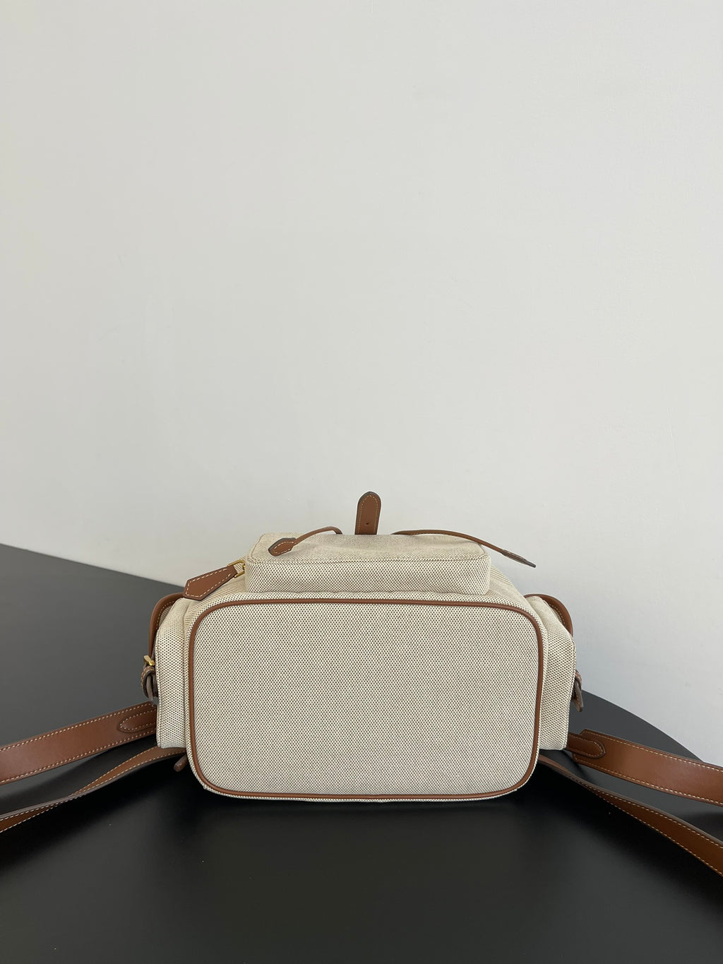 Miu Miu Canvas Backpack – White