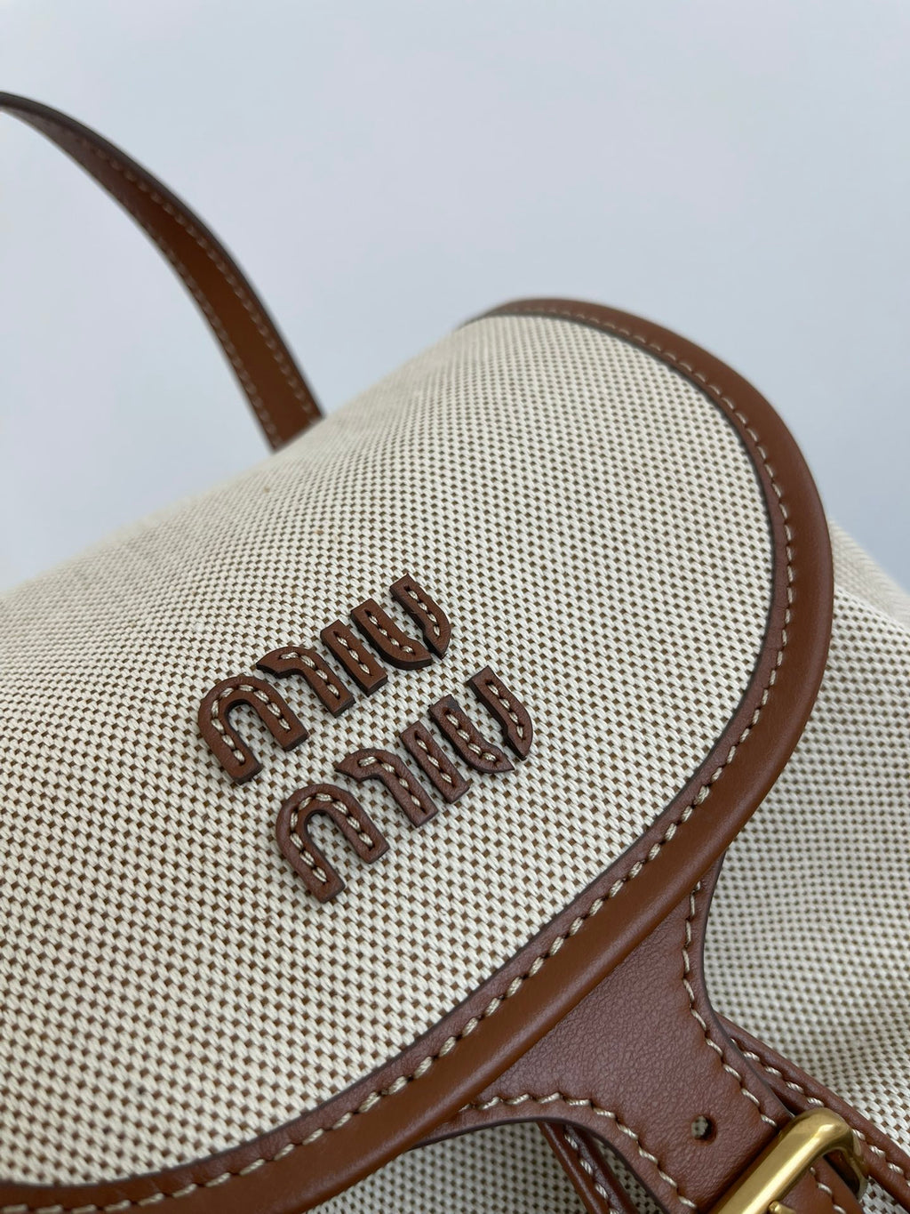 Miu Miu Canvas Backpack – White