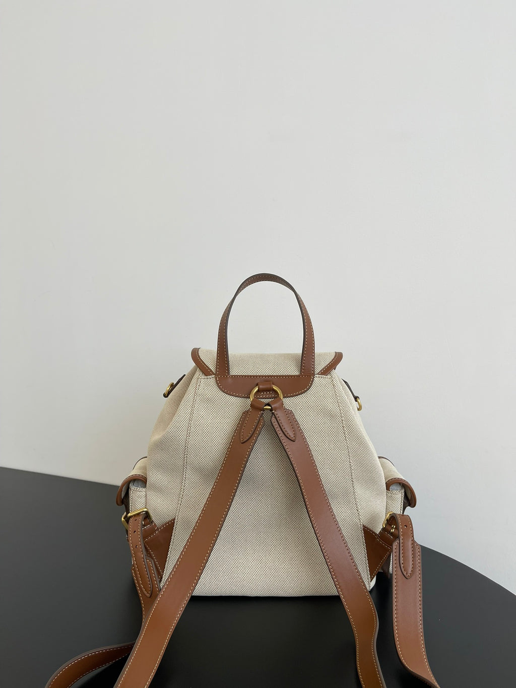 Miu Miu Canvas Backpack – White