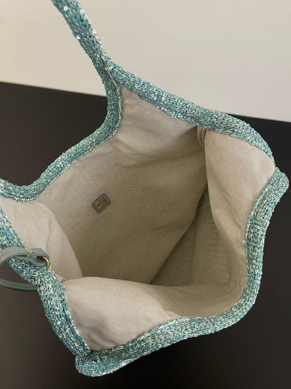 Miu Miu Woven Tote Bag – Light Blue