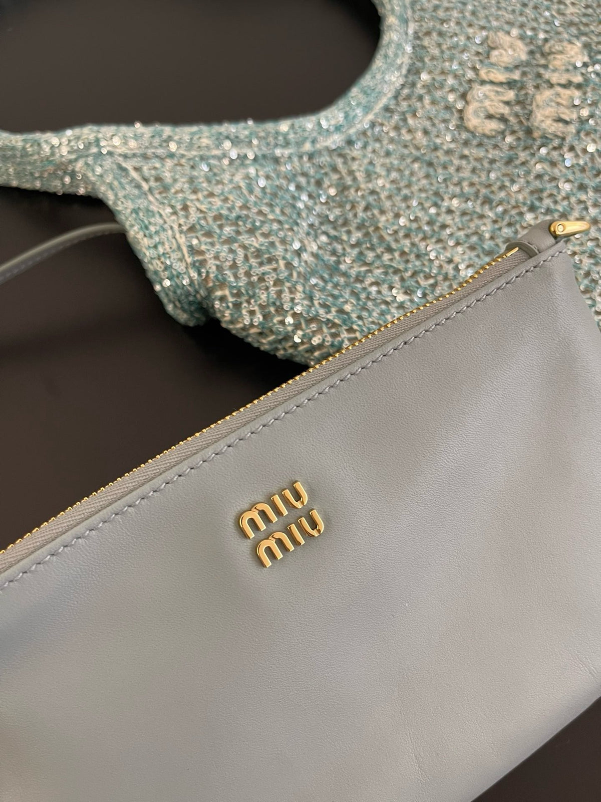 Miu Miu Woven Tote Bag – Light Blue