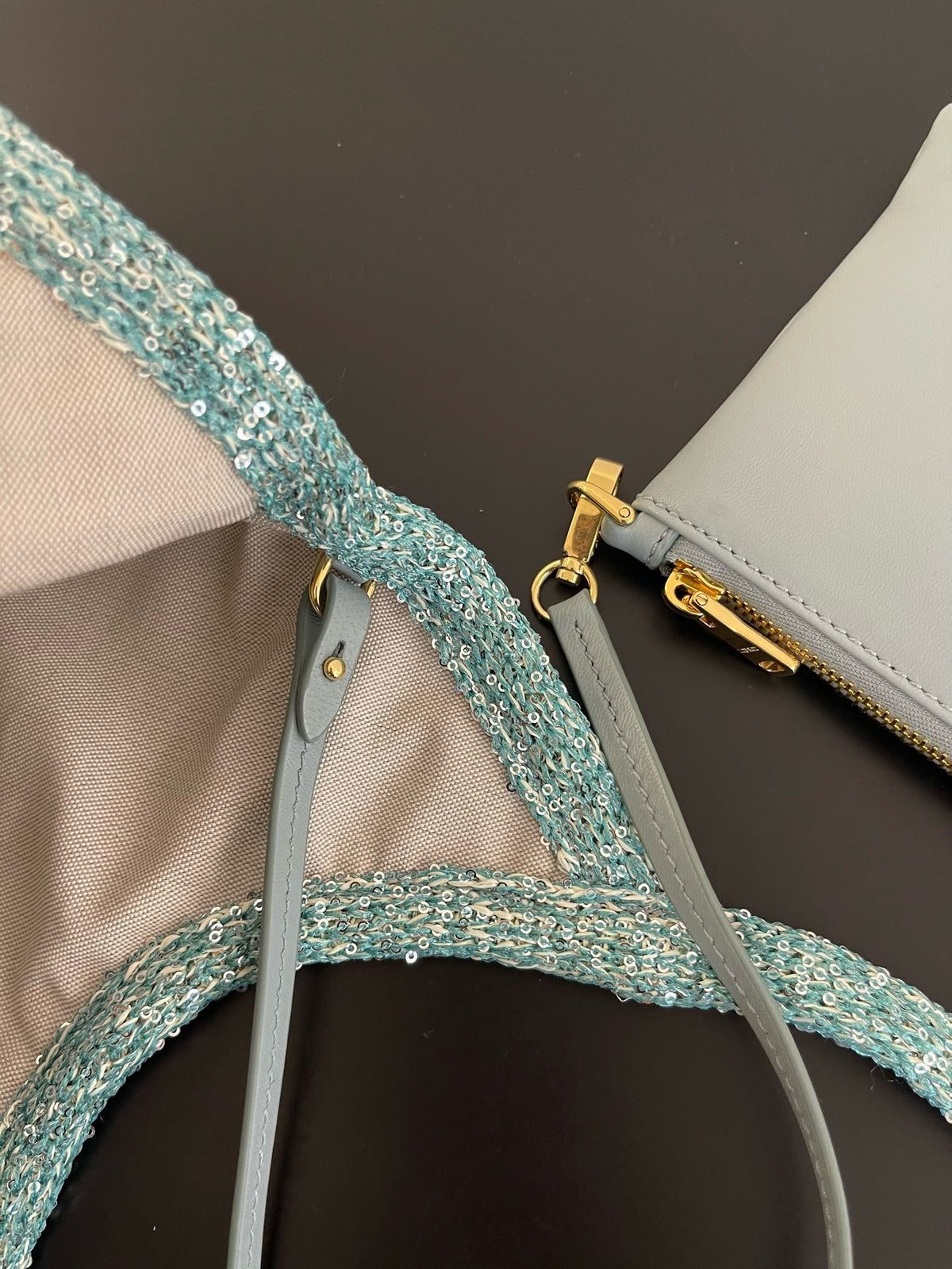 Miu Miu Woven Tote Bag – Light Blue
