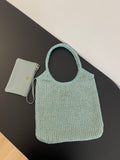 Miu Miu Woven Tote Bag – Light Blue