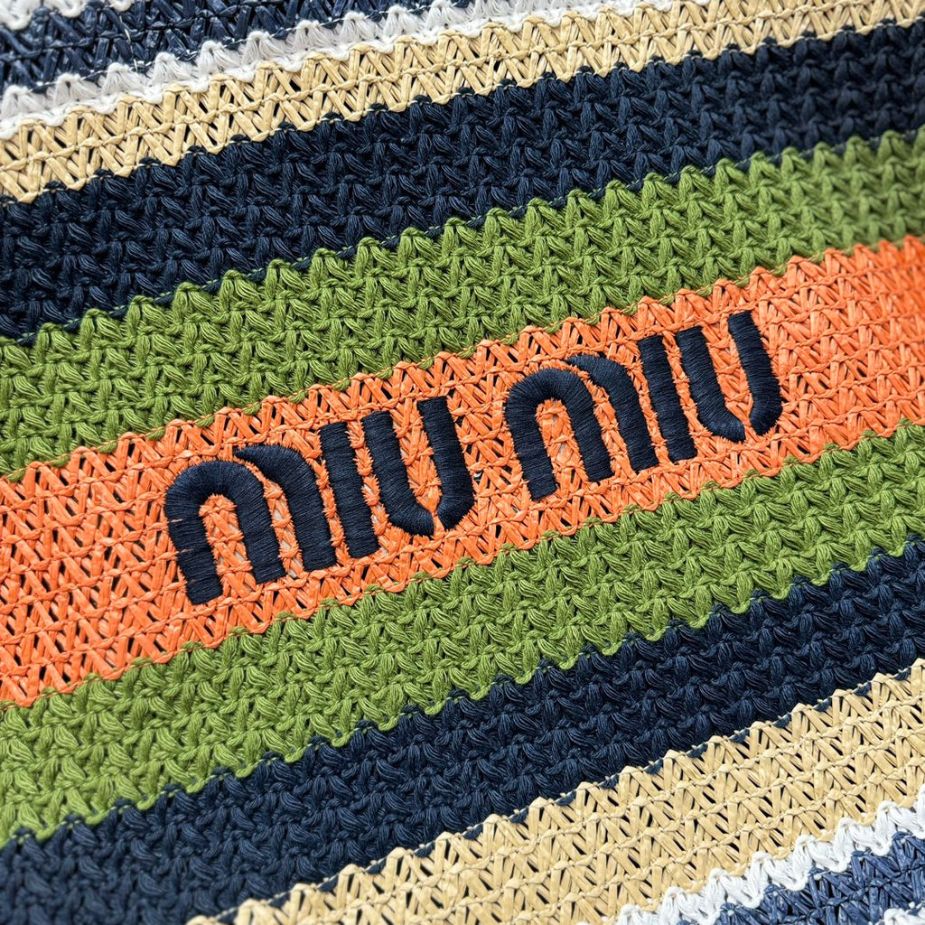 Miu Miu Striped Crochet Tote Bag – Multicolor