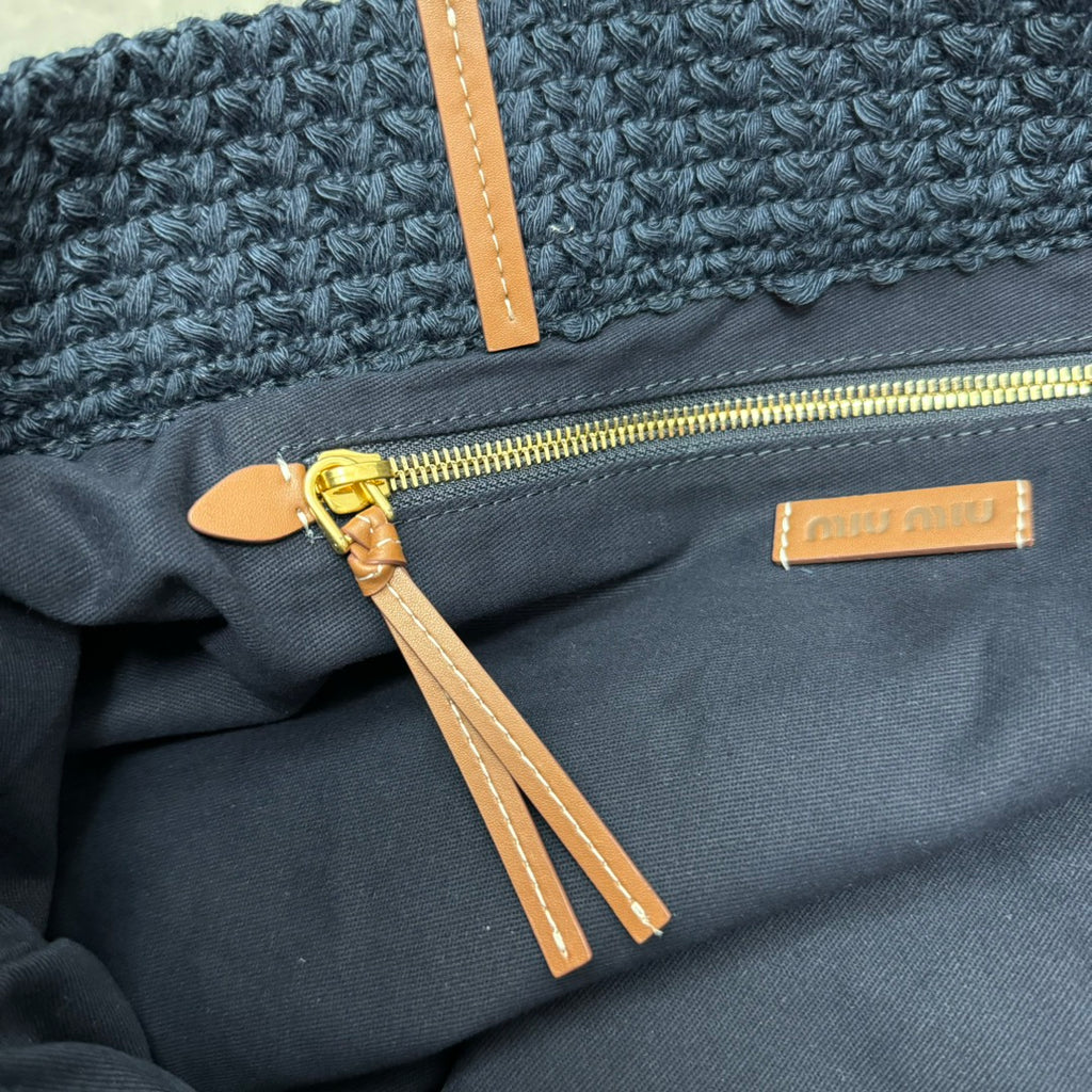 Miu Miu Striped Crochet Tote Bag – Multicolor