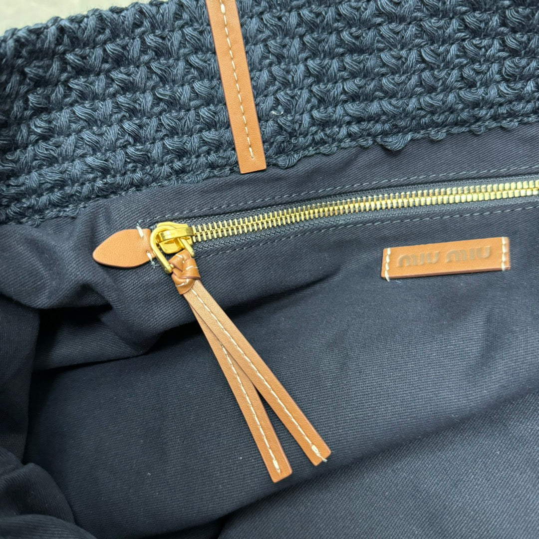 Miu Miu Striped Crochet Tote Bag – Multicolor