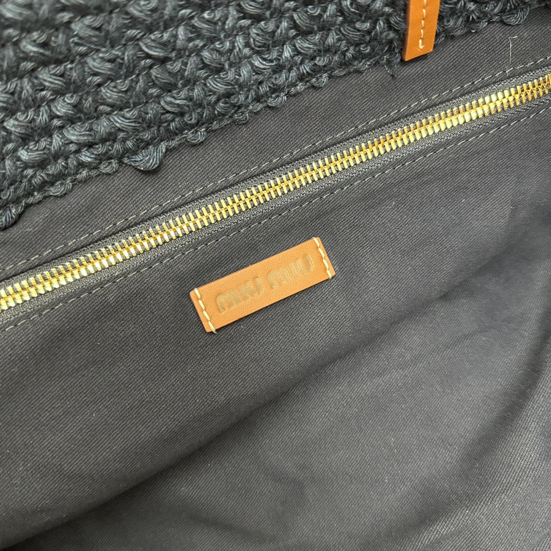 Miu Miu Striped Crochet Tote Bag – Multicolor