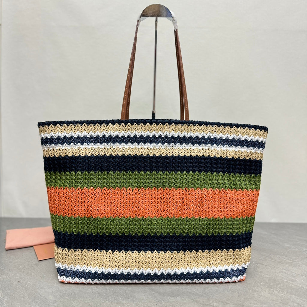 Miu Miu Striped Crochet Tote Bag – Multicolor