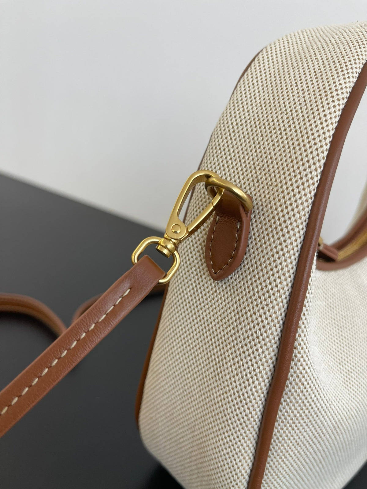 Miu Miu Mini Canvas Hobo Bag – Beige & Brown