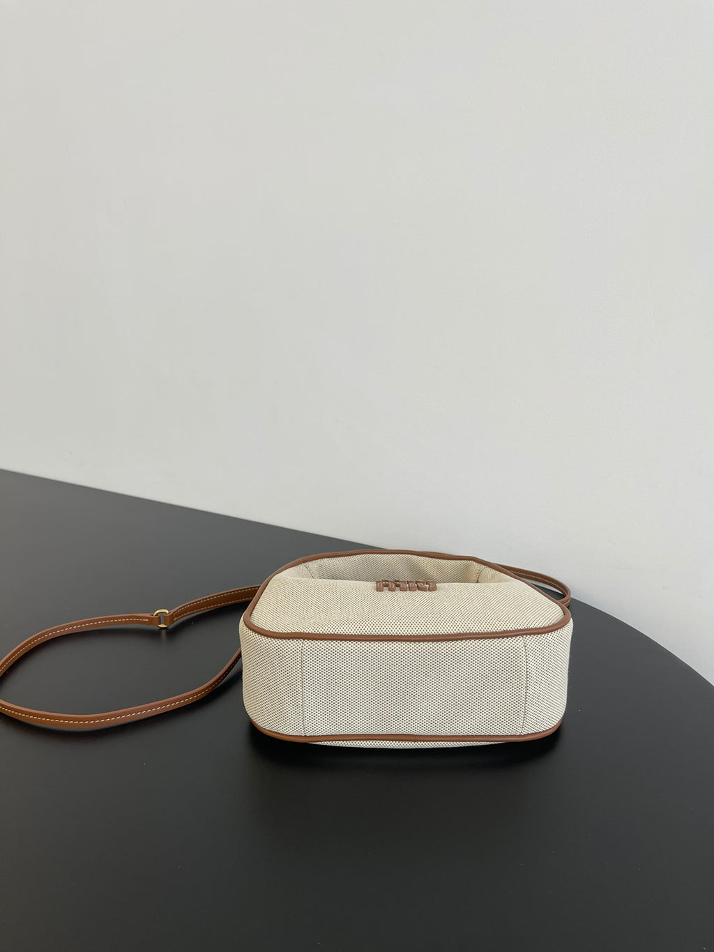Miu Miu Mini Canvas Hobo Bag – Beige & Brown