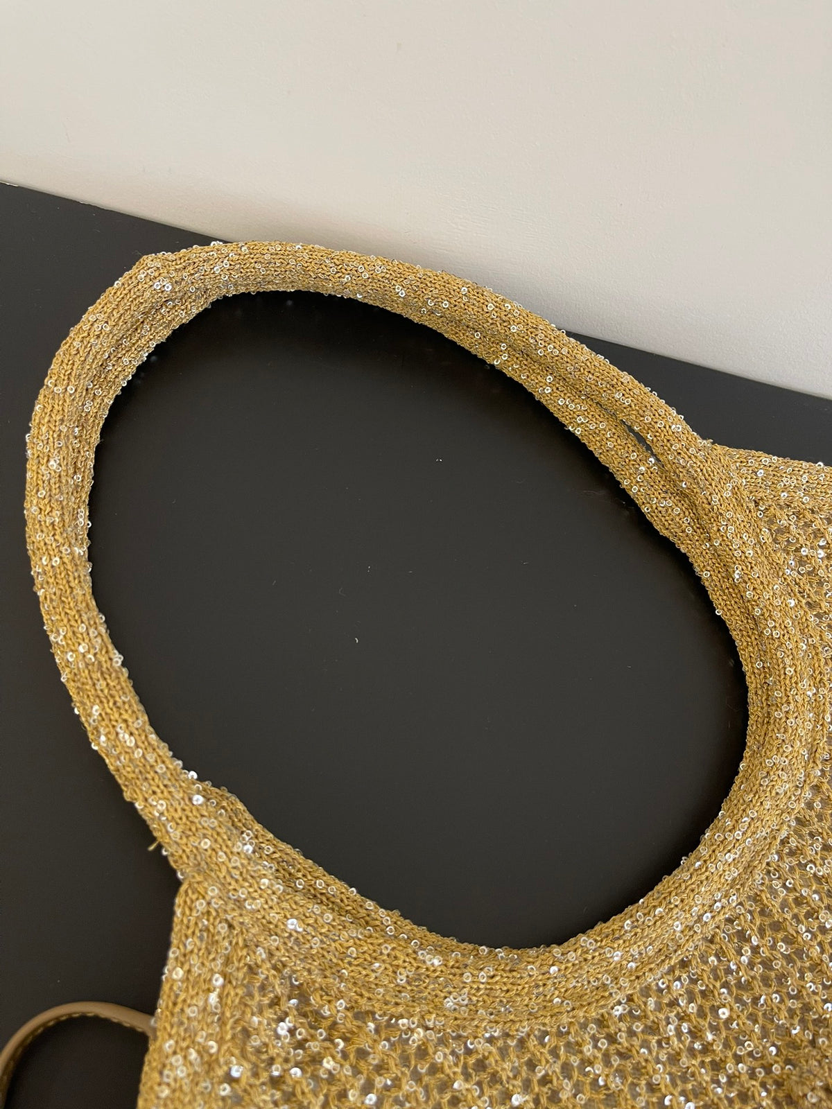 Miu Miu Woven Tote Bag – Gold