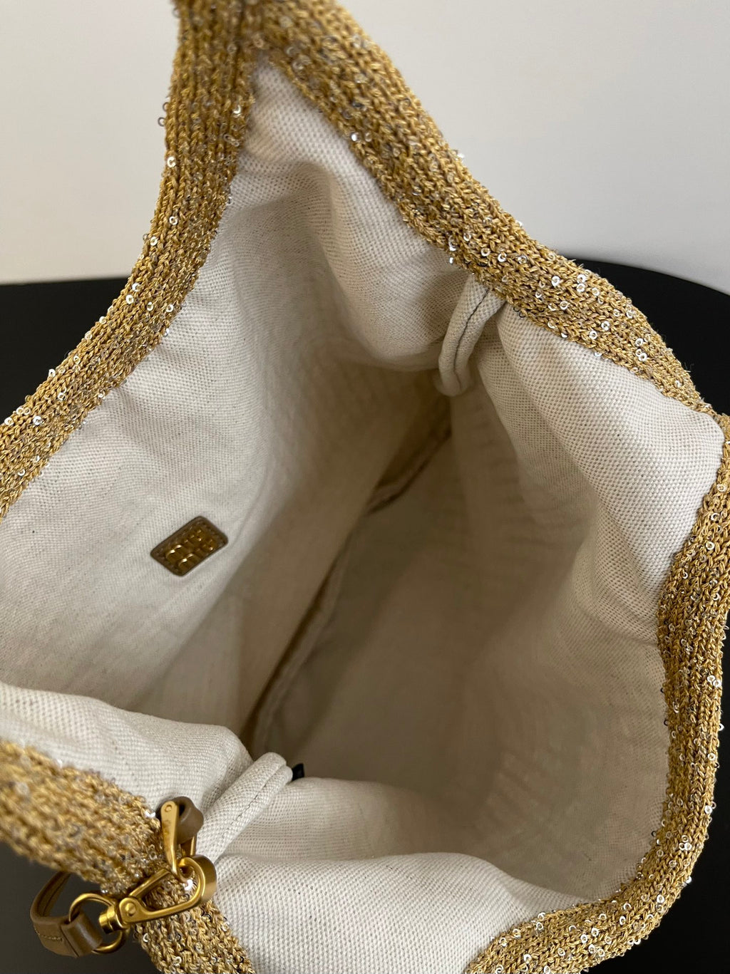 Miu Miu Woven Tote Bag – Gold