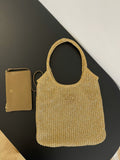 Miu Miu Woven Tote Bag – Gold