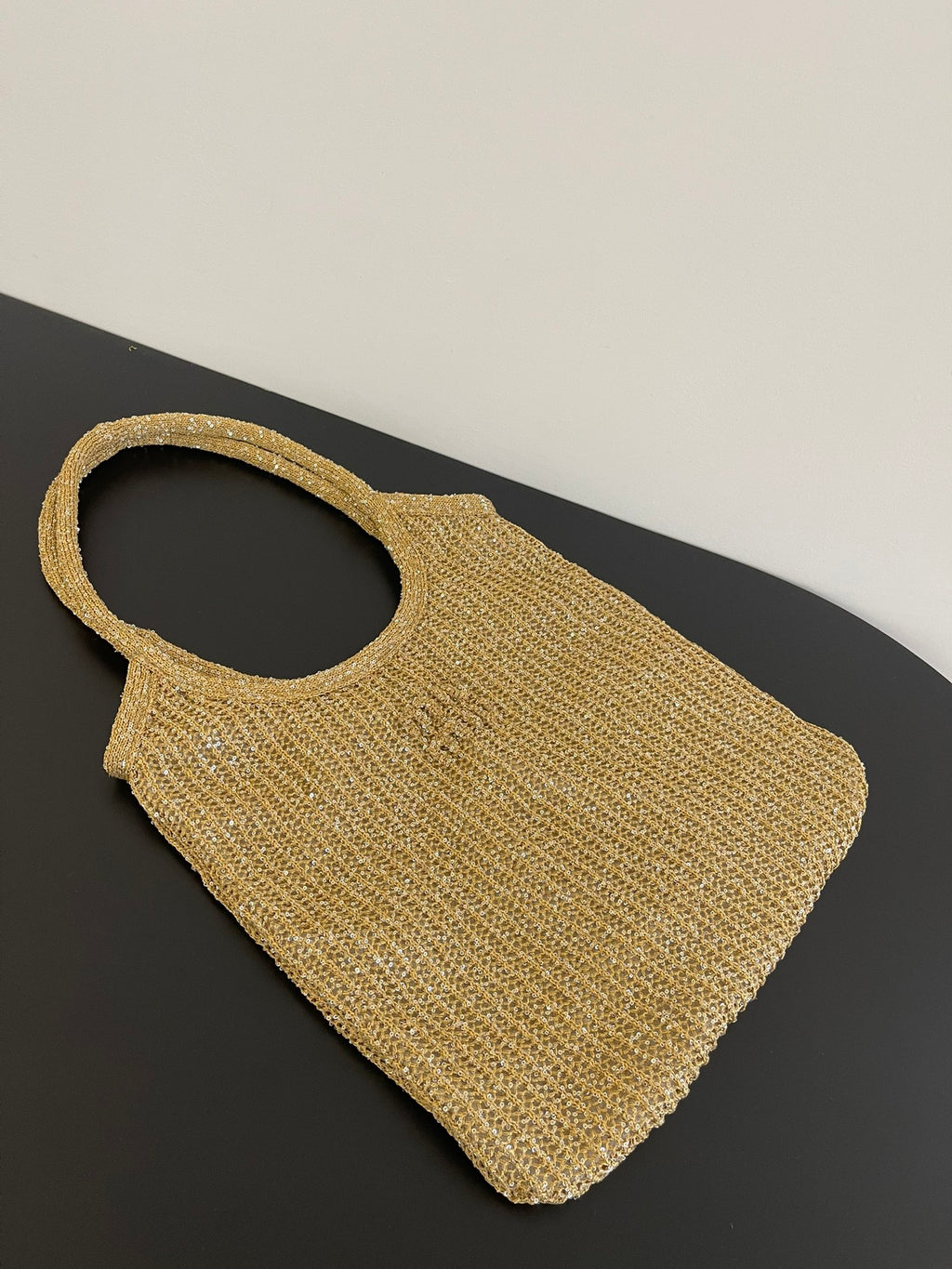 Miu Miu Woven Tote Bag – Gold