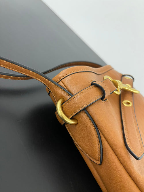 Miu Miu Aventure Leather Bucket Bag – Cognac