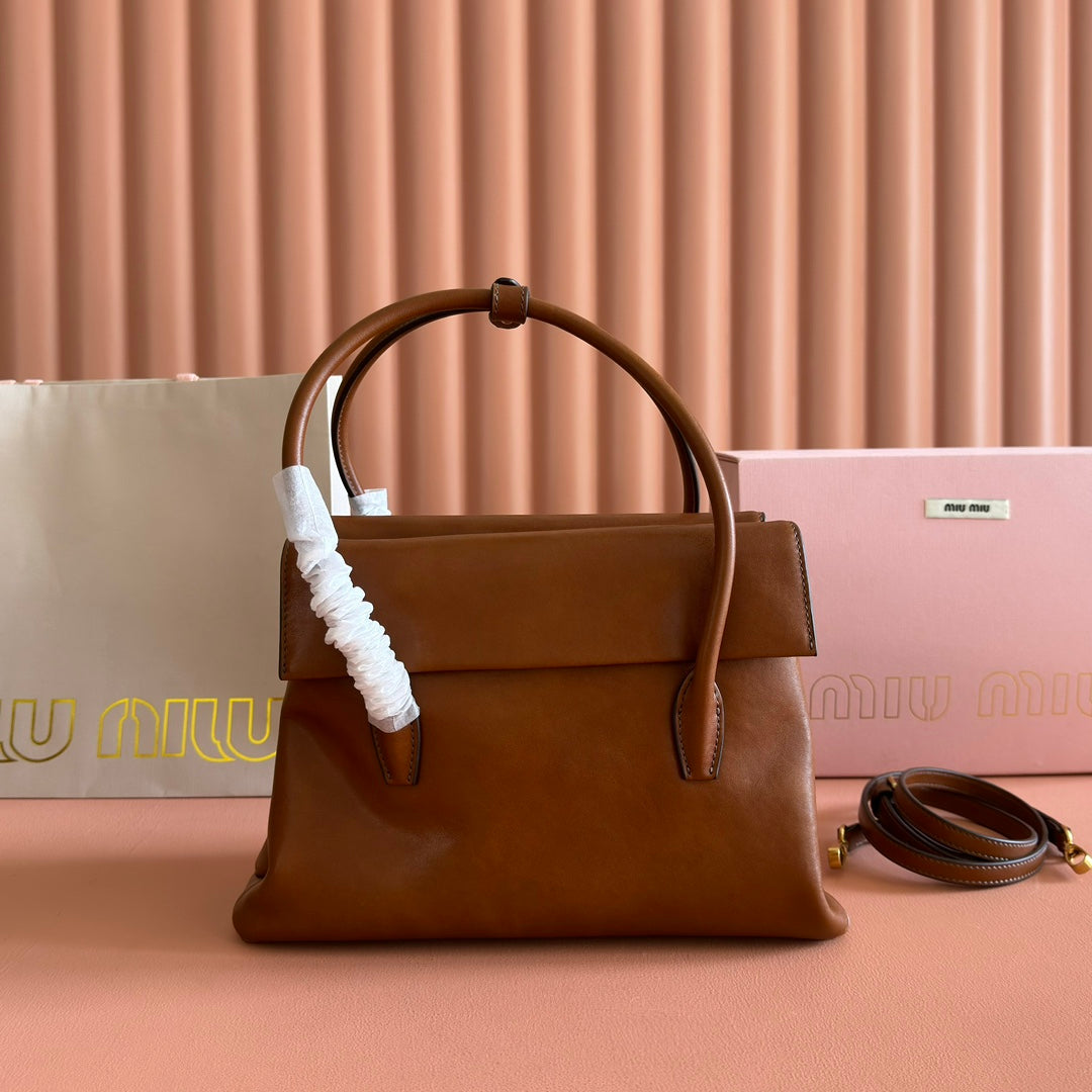 Miu Miu Aventure Soft Tote Bag – Cognac