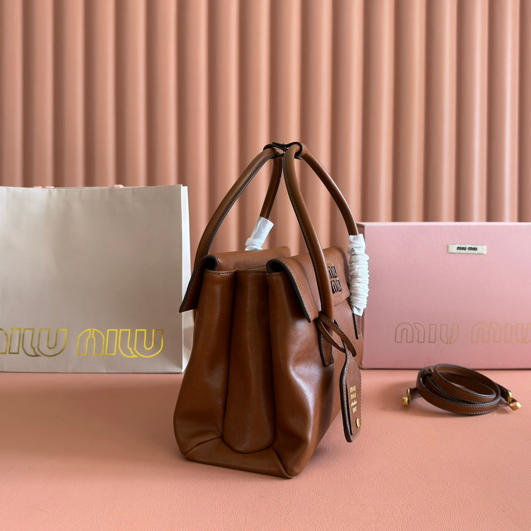Miu Miu Aventure Soft Tote Bag – Cognac