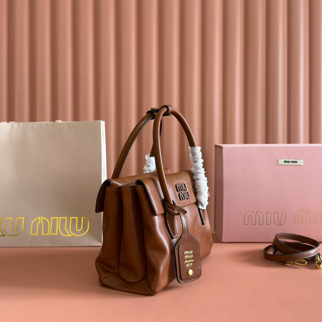 Miu Miu Aventure Mini Soft Tote Bag – Cognac
