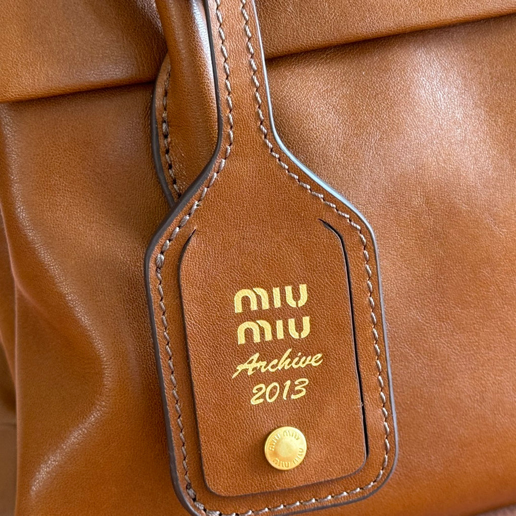 Miu Miu Aventure Mini Soft Tote Bag – Cognac