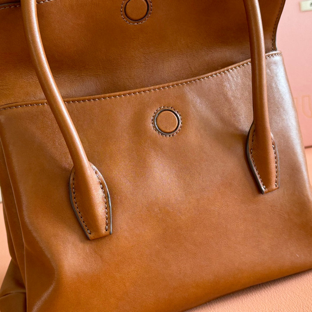 Miu Miu Aventure Mini Soft Tote Bag – Cognac