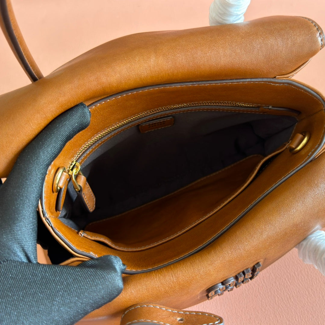 Miu Miu Aventure Mini Soft Tote Bag – Cognac