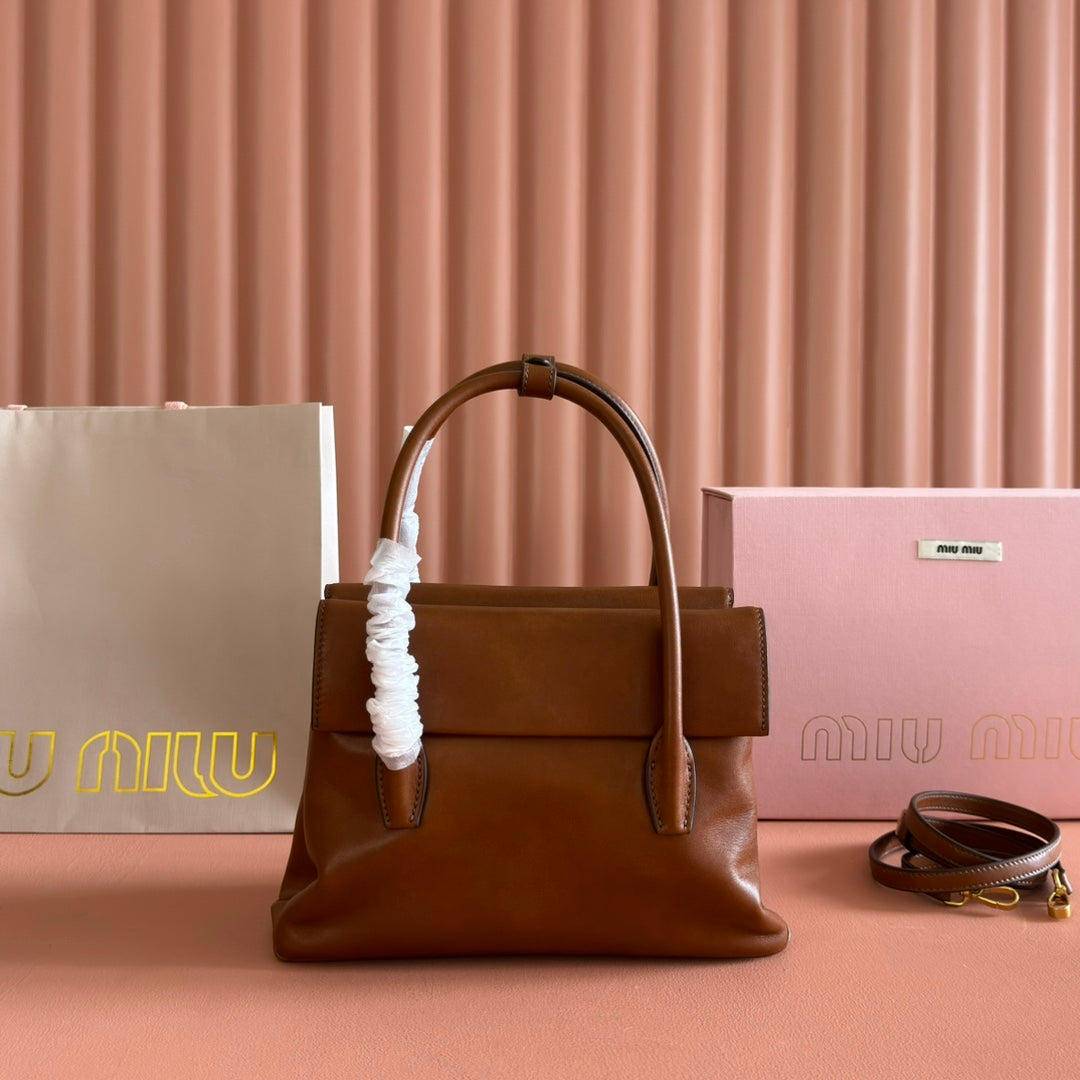 Miu Miu Aventure Mini Soft Tote Bag – Cognac