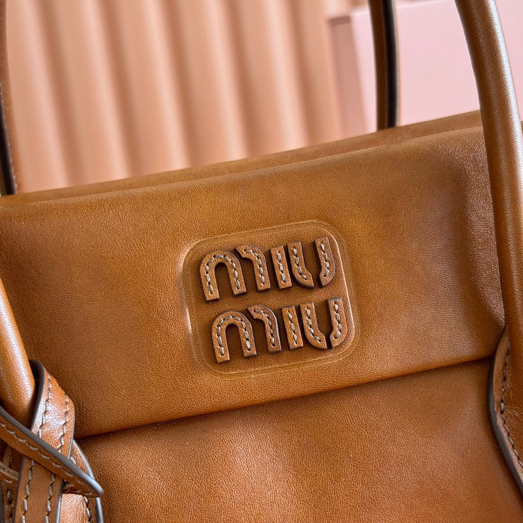 Miu Miu Aventure Mini Soft Tote Bag – Cognac