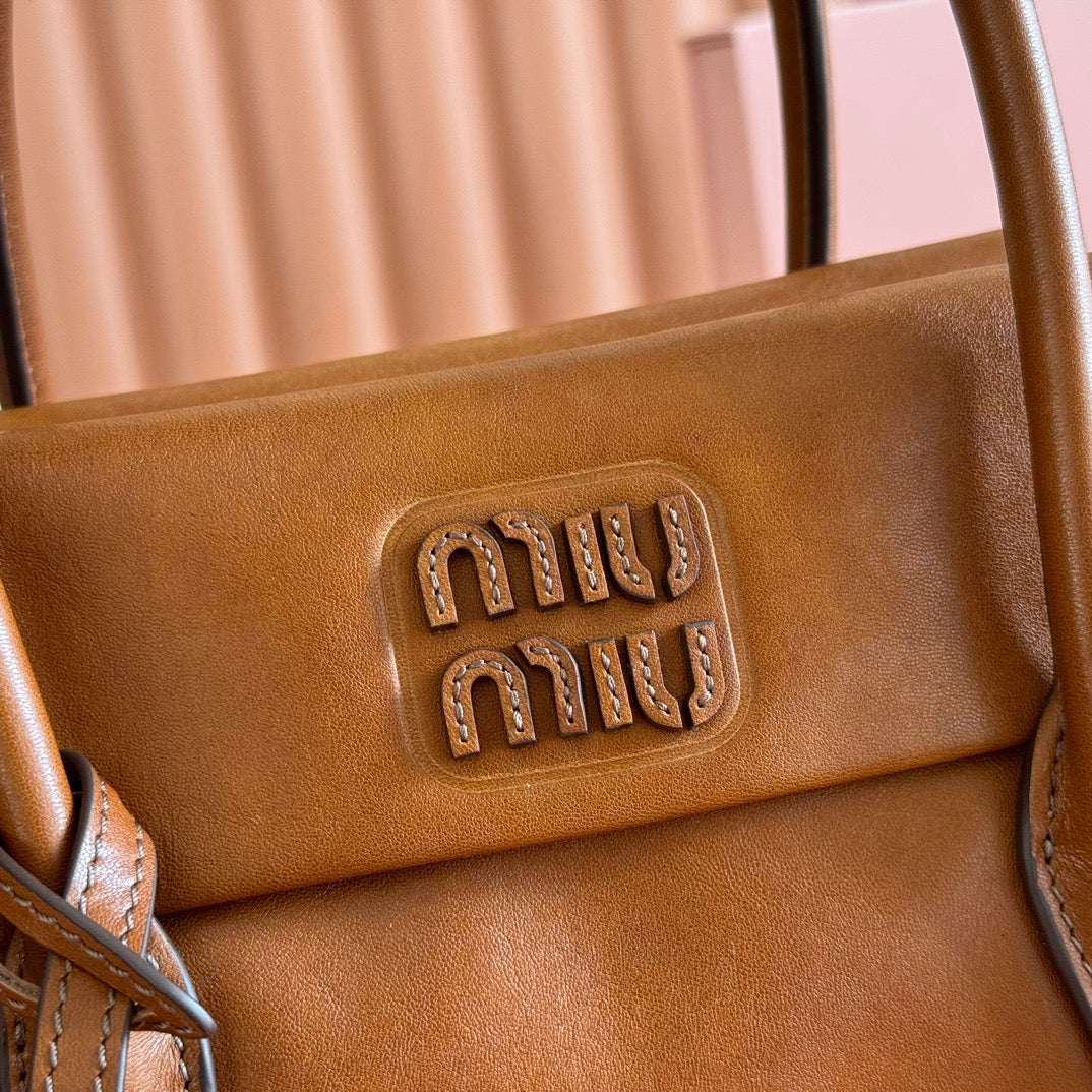 Miu Miu Aventure Mini Soft Tote Bag – Cognac