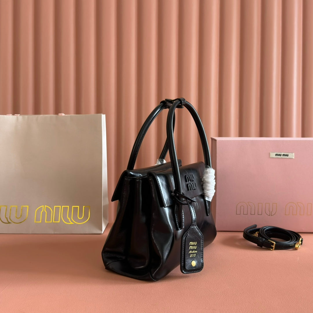 Miu Miu Aventure Mini Soft Tote Bag – Black