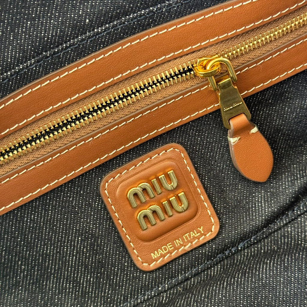 Miu Miu Denim Box Top Handle Bag – Navy Blue
