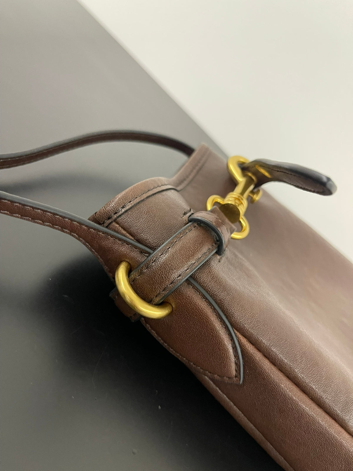 Miu Miu Aventure Leather Bucket Bag – Dark Brown
