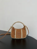 Miu Miu Woven Top Handle Bag – Camel & White