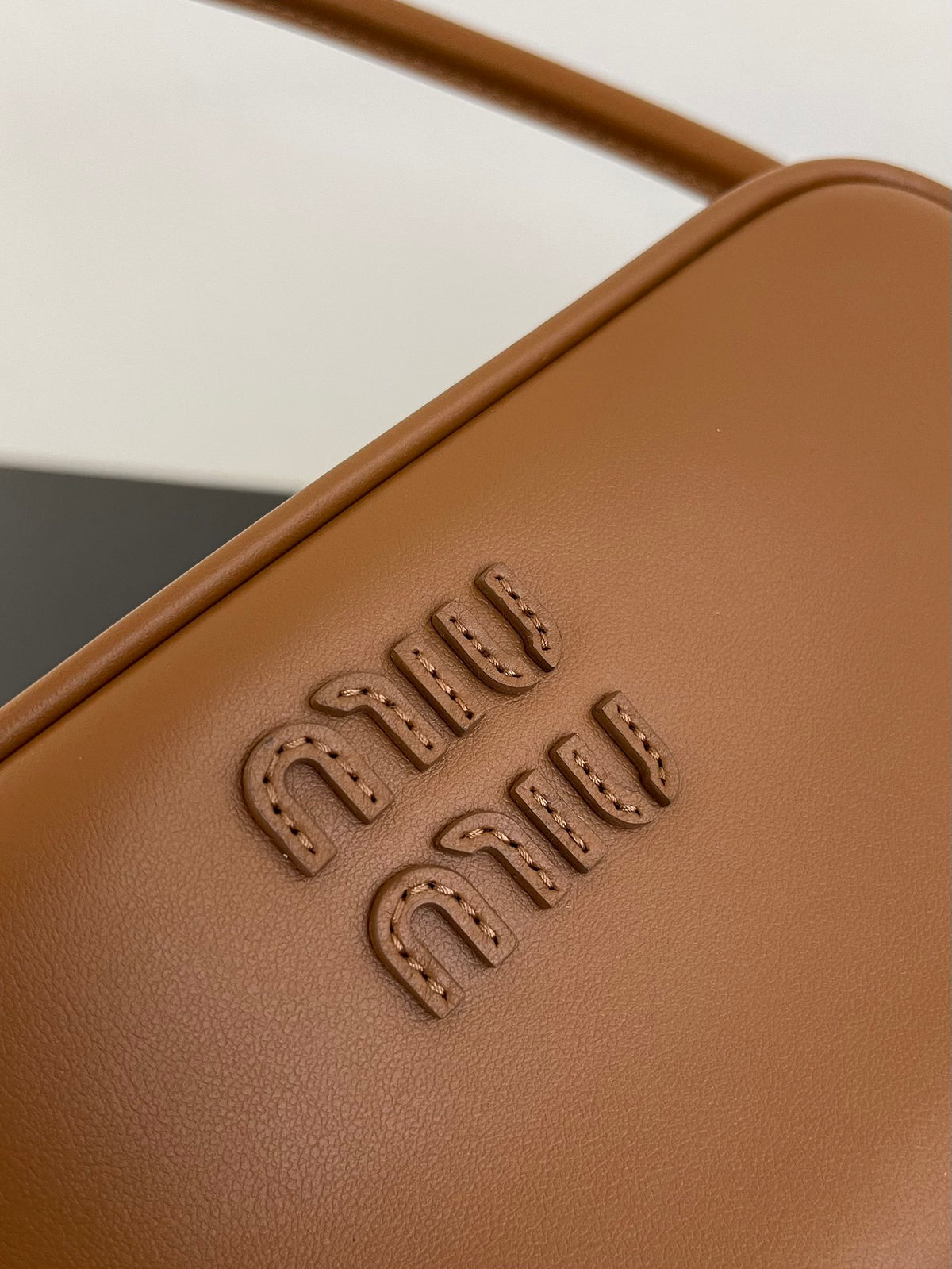 Miu Miu Leather Mini Shoulder Bag – Cognac
