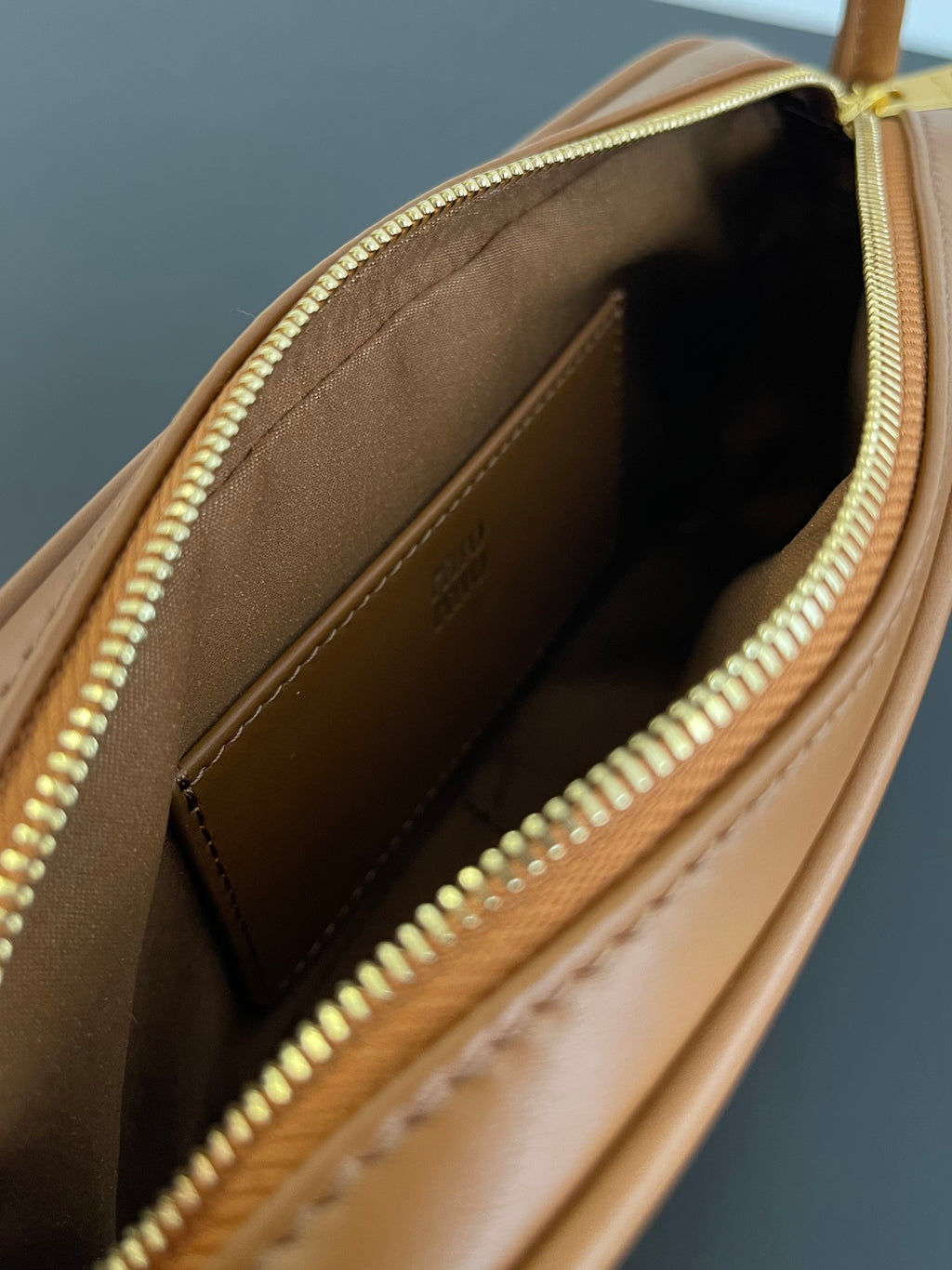 Miu Miu Leather Mini Shoulder Bag – Cognac
