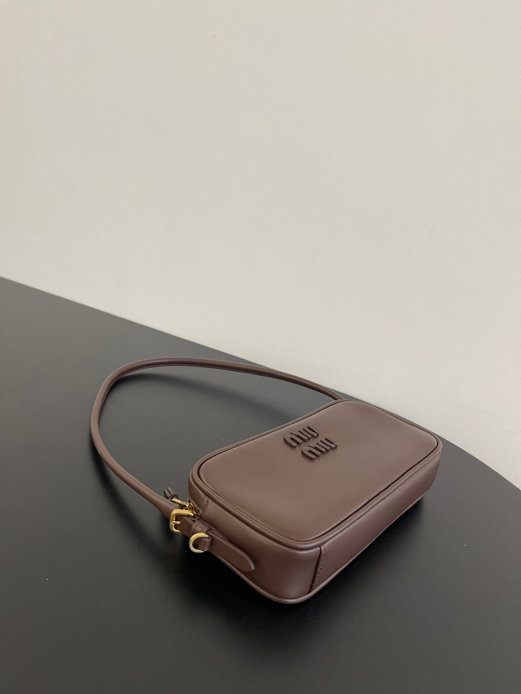 Miu Miu Leather Mini Shoulder Bag – Dark Brown